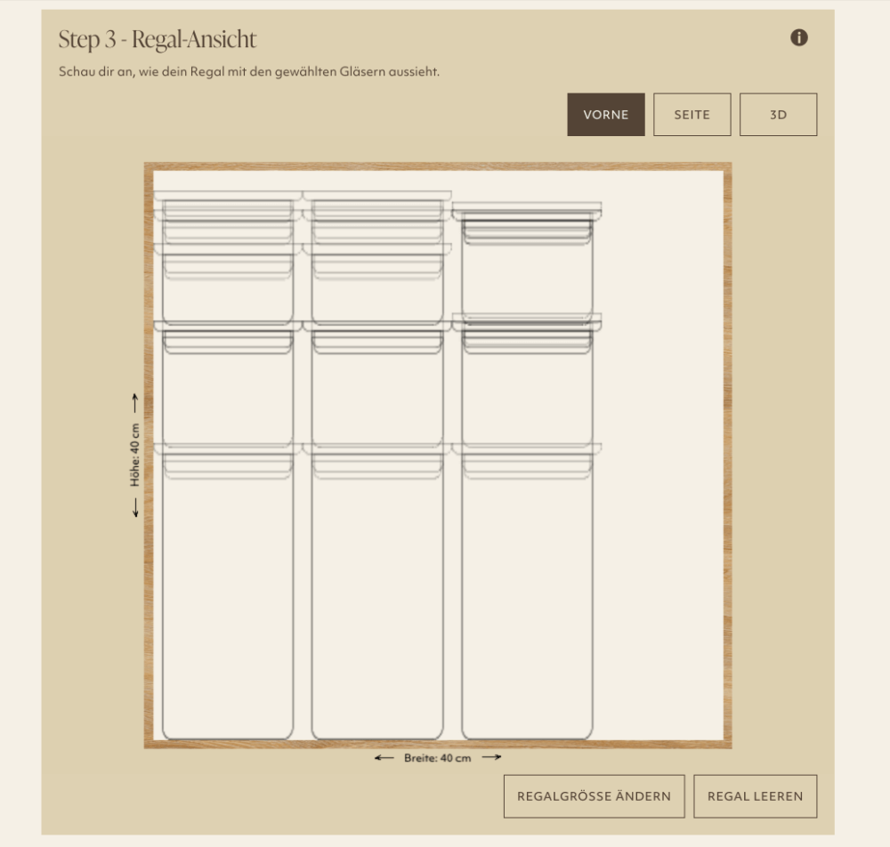 Lieblingsglas Schrank Vorräte