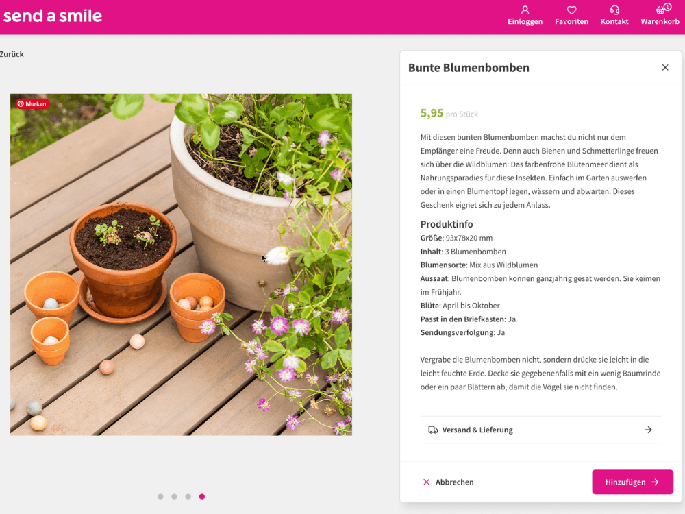 Send a smile Geburtstagskarte Geschenk