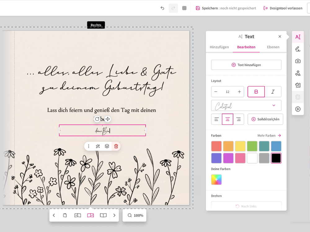 Send a smile Geburtstagskarte personalisieren